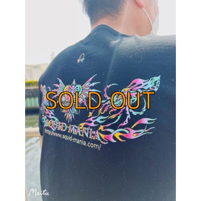 画像8: スクマニ×エギマニＴシャツ『 烏賊TRIVAL/Rainbow 』BLACK