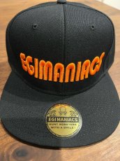 画像1: ★送料無料★エギマニ/3D刺繍OTTOフラットCAP【BLACK/ORANGE】 (1)