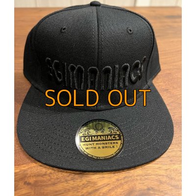 画像1: ★送料無料★エギマニ/3D刺繍OTTOフラットCAP【BLACK/BLACK】