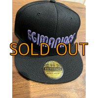 ★送料無料★エギマニ/3D刺繍OTTOフラットCAP【BLACK/PURPLE】