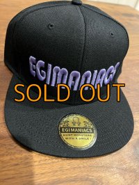 ★送料無料★エギマニ/3D刺繍OTTOフラットCAP【BLACK/PURPLE】