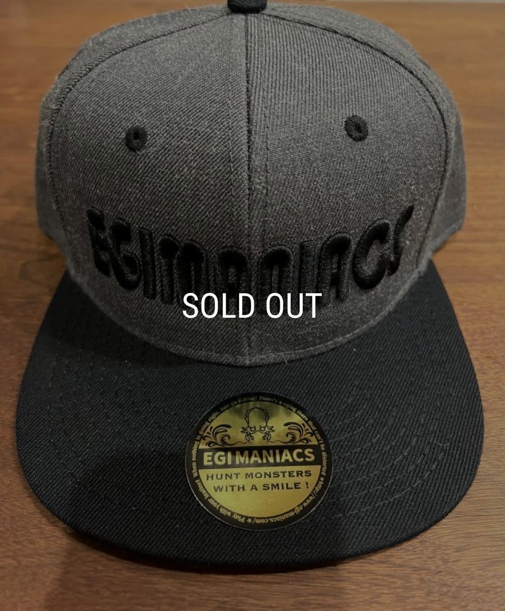 画像2: ★送料無料★エギマニ/3D刺繍OTTOフラットCAP【BLACK/Heather BLACK】 (2)