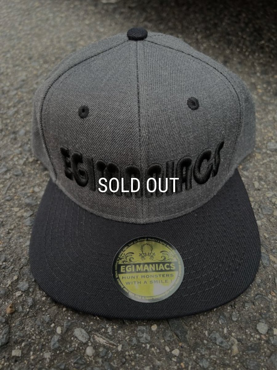 画像4: ★送料無料★エギマニ/3D刺繍OTTOフラットCAP【BLACK/Heather BLACK】 (4)