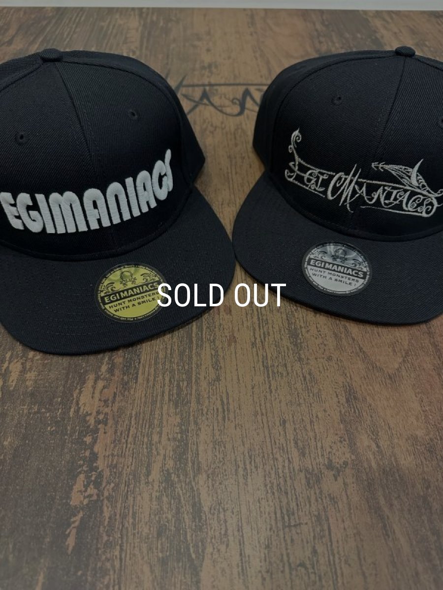 画像5: ★送料無料★エギマニ/蓄光3D刺繍スナップバックフラットCAP【BLACK/GLOW】ツバ裏プリント有り (5)