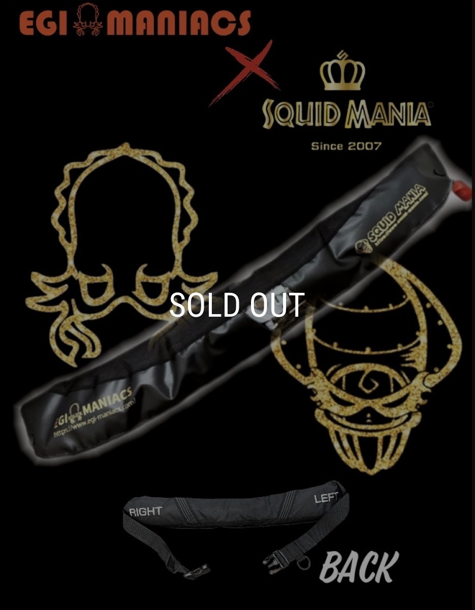 画像1: スクマニ×エギマニ ライフウエストBLACK/BLACK(GOLDロゴ) [国土交通省型式承認品] (1)