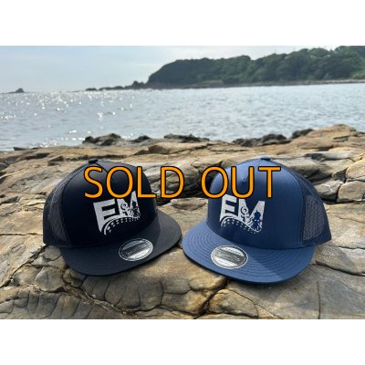 画像3: ★送料無料★エギマニ/EM刺繍スナップバックフラットメッシュCAP【NAVY/SILVER】