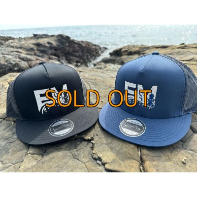 画像4: ★送料無料★エギマニ/EM刺繍スナップバックフラットメッシュCAP【NAVY/SILVER】