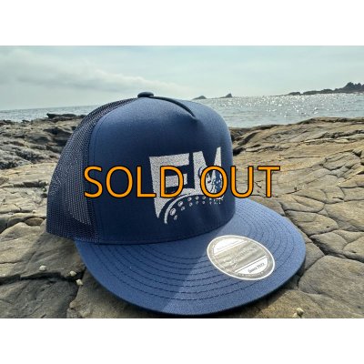 画像2: ★送料無料★エギマニ/EM刺繍スナップバックフラットメッシュCAP【NAVY/SILVER】