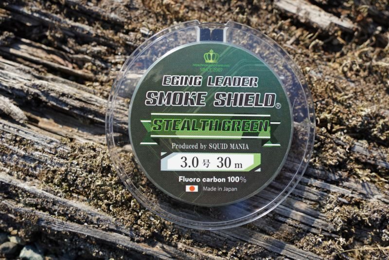 【新品未使用】エギマニアックス PEライン2種&リーダーセット STEALTH GREEN】SMOKE SHIELDショックリーダー30m/ 1.75号〜3.0号