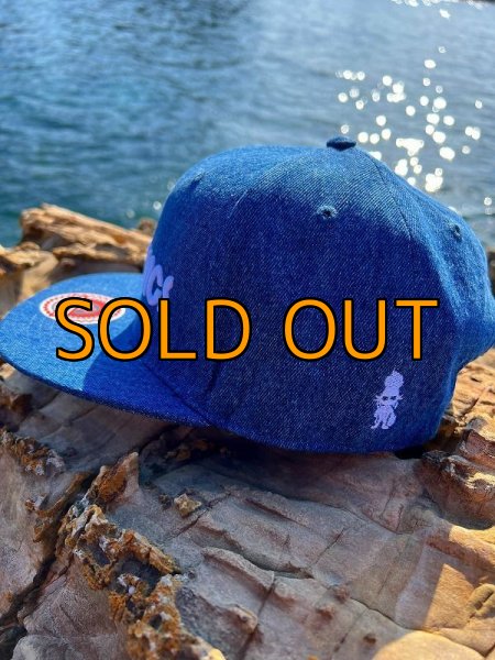 画像2: ★送料無料★エギマニ/3D刺繍デニムフラットCAP【BLUEデニム】 (2)