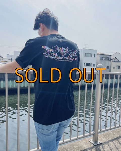 画像6: スクマニ×エギマニＴシャツ『 烏賊TRIVAL/Rainbow 』BLACK (6)