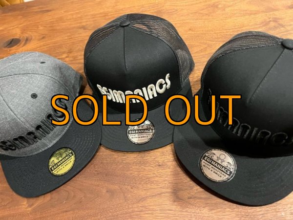 画像4: ★送料無料★エギマニ/3D刺繍スナップバックフラットメッシュCAP【BLACK/SILVER】 (4)