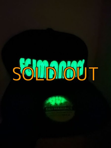 画像3: ★送料無料★エギマニ/蓄光3D刺繍スナップバックフラットCAP【BLACK/GLOW】ツバ裏プリント有り (3)