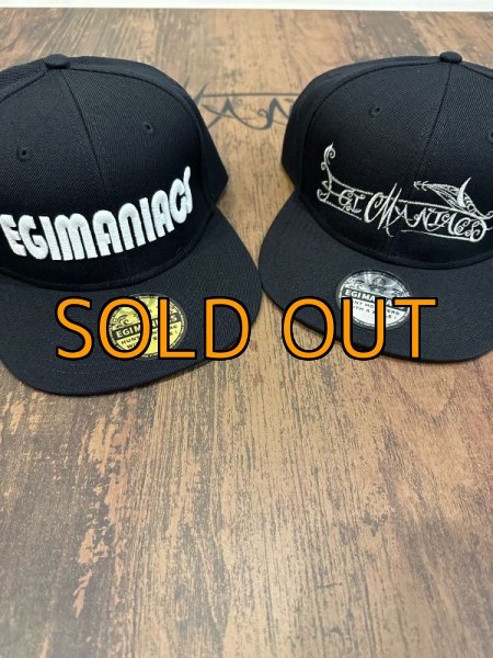 画像3: ★送料無料★エギマニ/トライバル刺繍スナップバックフラットCAP【BLACK/SILVER】ツバ裏プリント有り (3)